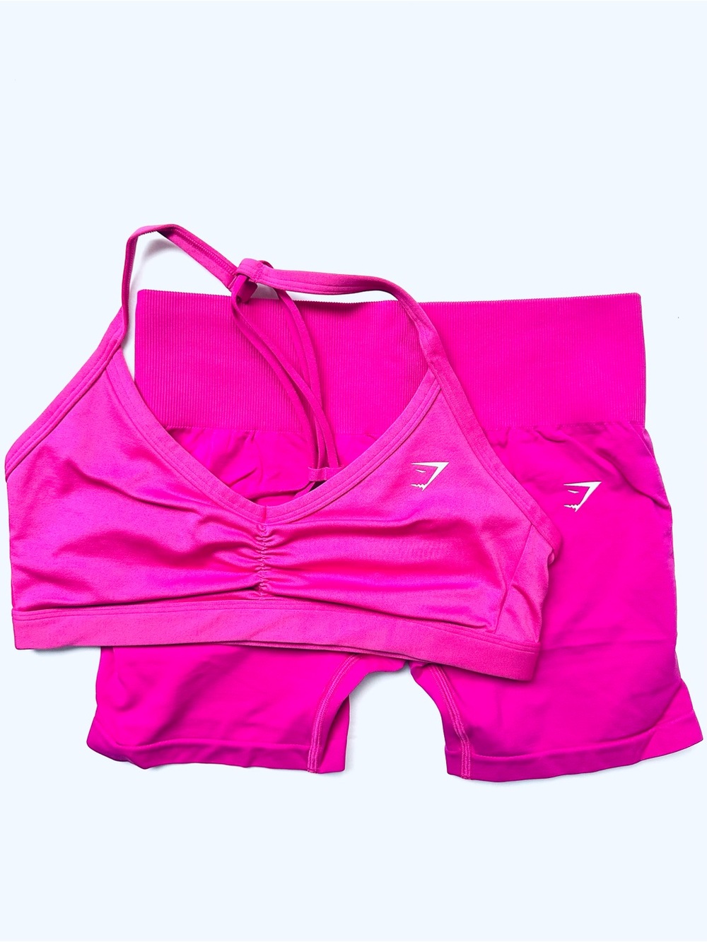 Gymshark XL Light Hold Shorts & Ruched Strappy Sports Bra Set